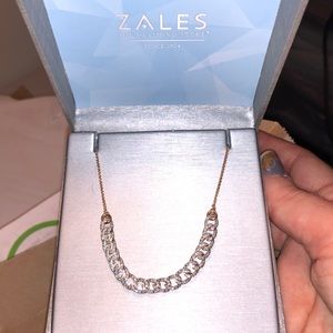 Zales diamond link bolo necklace